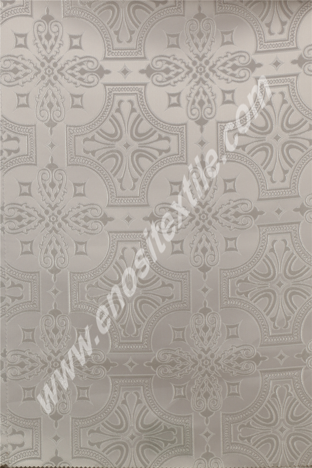 KL-033 White-Silver Brocade Fabrics